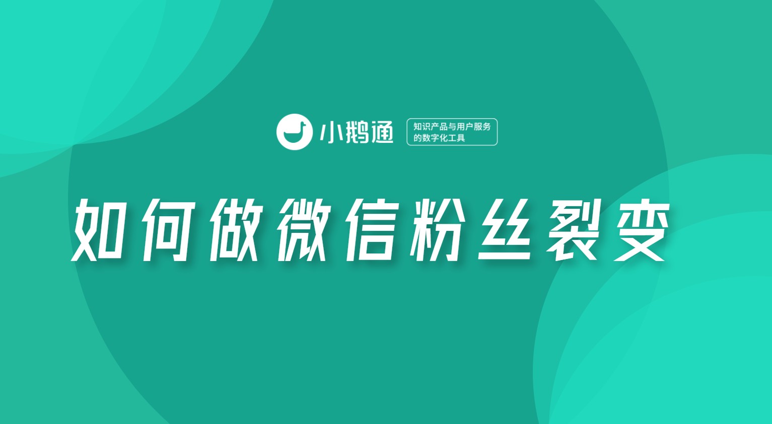 如何通过小鹅通做微信粉丝裂变